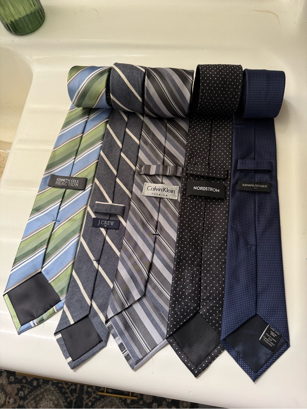 Mixed Brand Men's Necktie Set — Blue, Gray, Black, Green